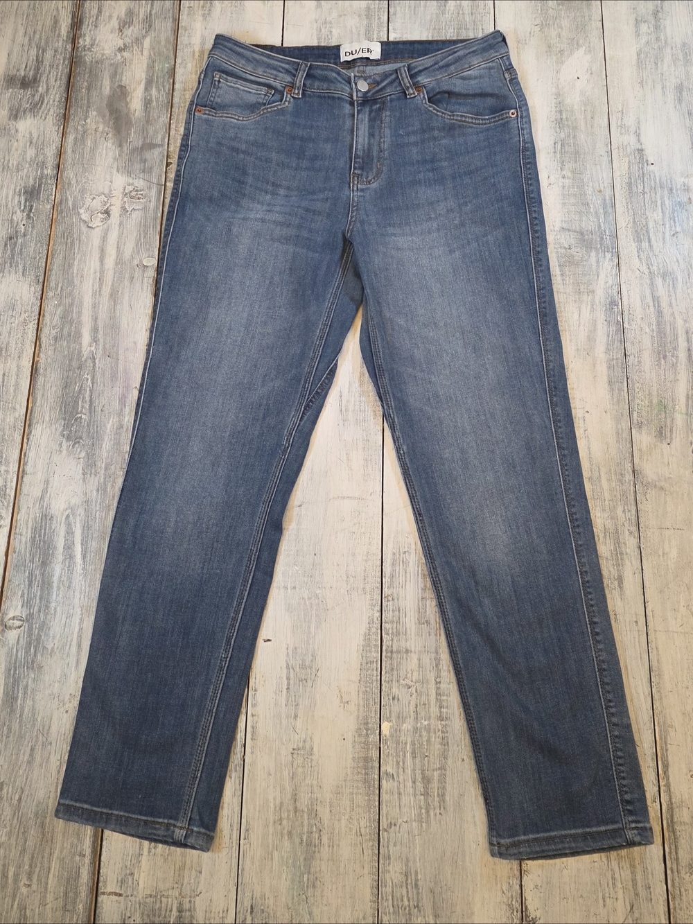 DU/ER Men's Straight Jeans in Medium Blue 29x28